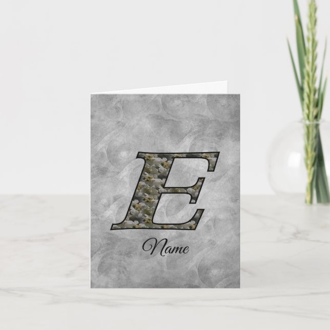 Fleurs d'hydrangea avec initiale de monogramme E P (Devant)