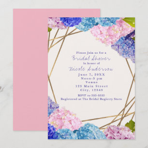 Fleurs d'Hydrangea & Cartes de printemps chic or
