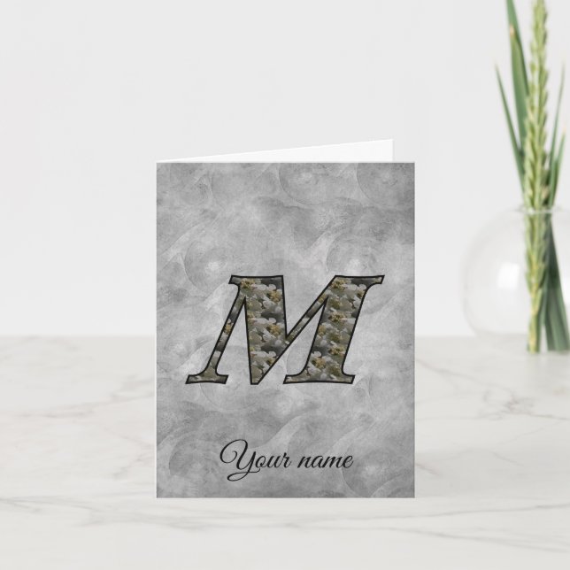 Fleurs d'hydrangea Monogramme Initiale M Personnal (Devant)