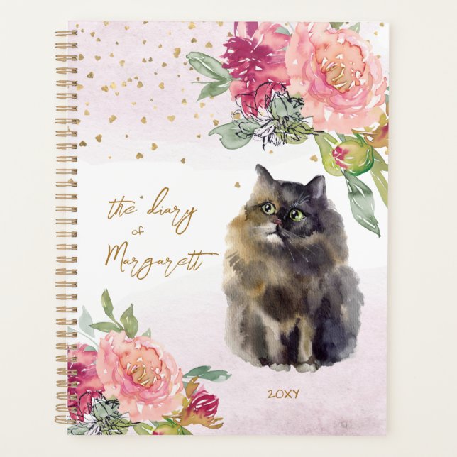 Fleurs d'illustrations de chats persans Journal qu (Devant)
