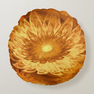 Fleurs d'Imaginaire Coussin arrondies Jaune