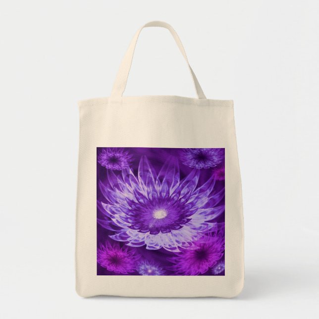 Fleurs d'Imaginaire sac fourre-tout violet (Devant)