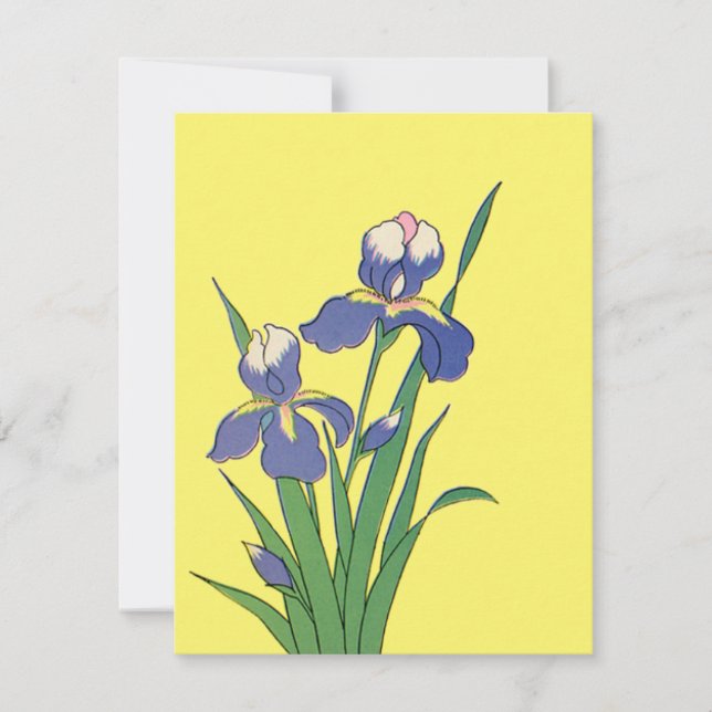Fleurs d'iris de jardin de printemps florales vint (Devant)