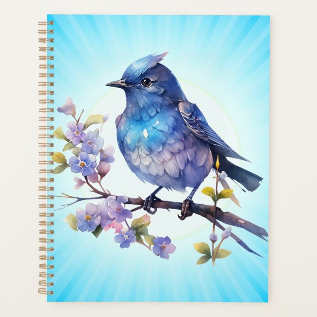 Fleurs d'oiseau de fée aquarelle Clipart-73611 (Devant)