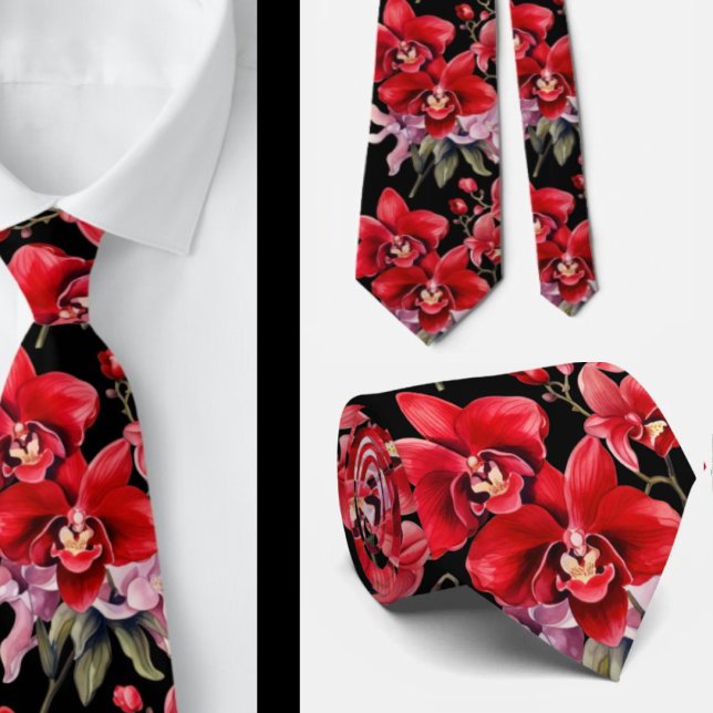 Fleurs d'orchidée rouge cravate (Créateur téléchargé)
