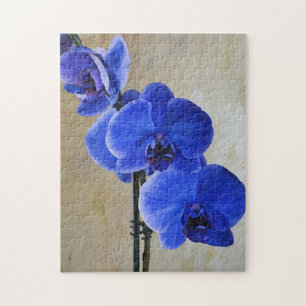 Fleurs d'orchidées bleues Puzzle floral