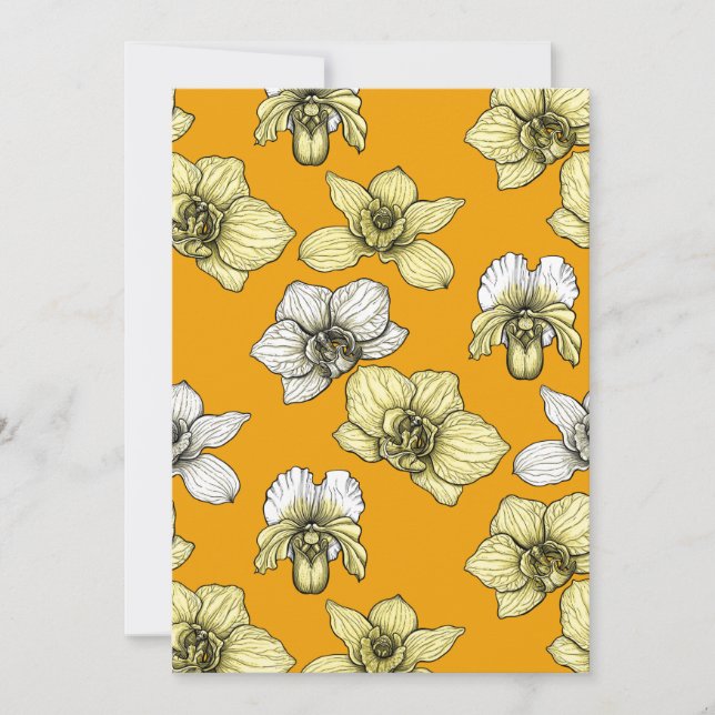 Fleurs d'orchidées jaune et blanc (Devant)