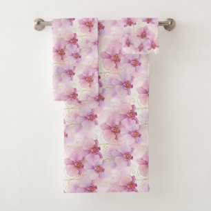 Fleurs d'orchidées roses à l'aquarelle Floral