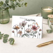 Fleurs douces — Carte d'anniversaire