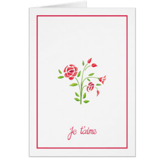 Fleurs douces je t'aime Card