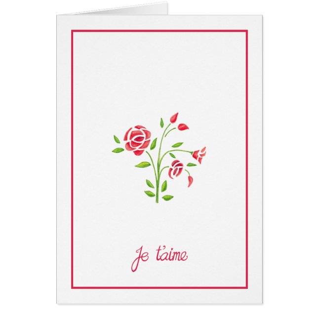 Fleurs douces je t'aime Card (Devant)
