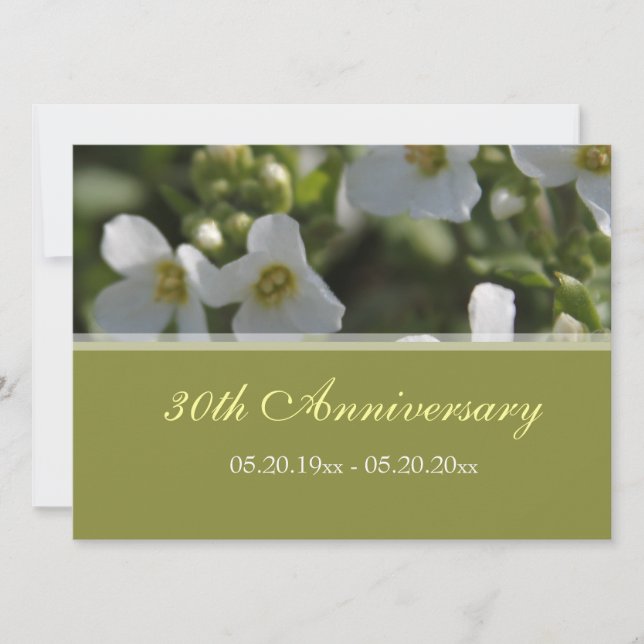 fleurs du jardin blanc frais invitations anniversa (Devant)