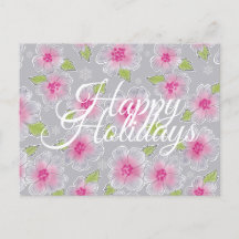 Fleurs Élégance Bonne Carte de Vacances