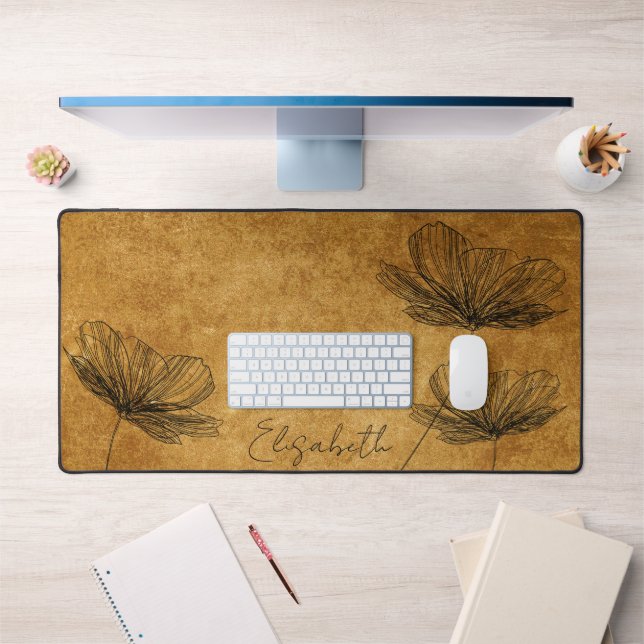 Fleurs élégantes Art mignon Vintage Boho Girly Bro (Bureau 1)