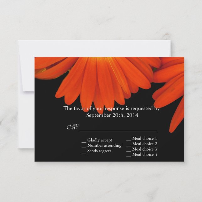 fleurs élégantes d'orange gerbera daisy RSVP (Devant)