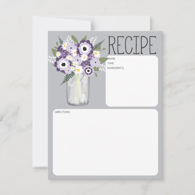 Fleurs en Bocal Mason, Fiche de Recette (Devant)