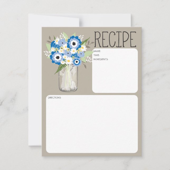 Fleurs en Bocal Mason, Fiche de Recette (Devant)