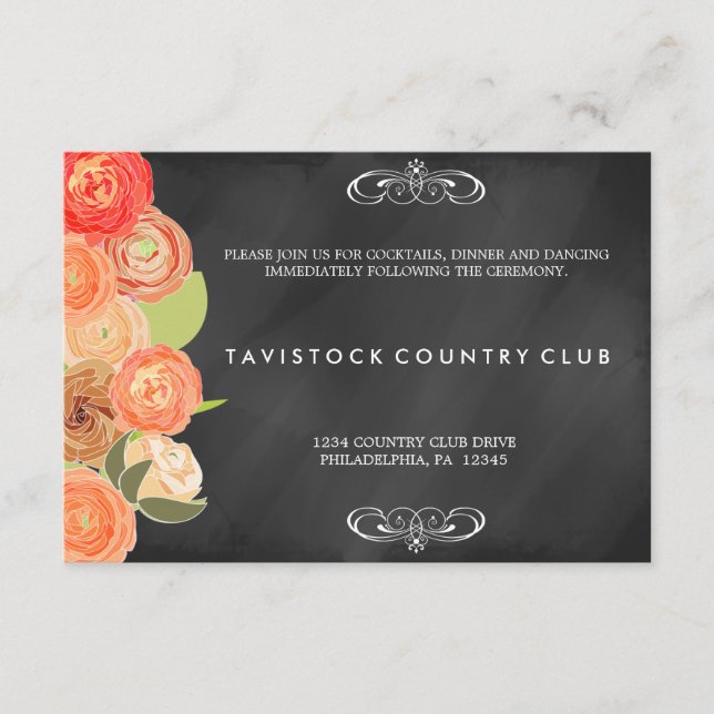 Fleurs en cascade sur tableau à la craie Carte de  (Devant)