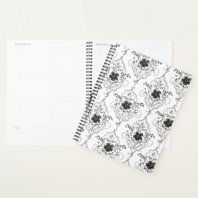 Fleurs en faux dentelle noir blanc (Devant avec enveloppe)