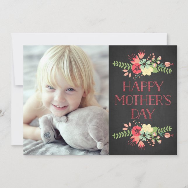 Fleurs en fleurs | Carte de fête des mères en tabl (Devant)