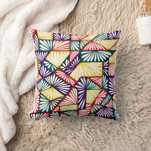 Fleurs en gras : oreiller à lancer couleur Motif (Couverture)