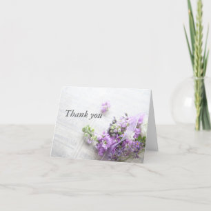 fleurs en lavande avec partition merci