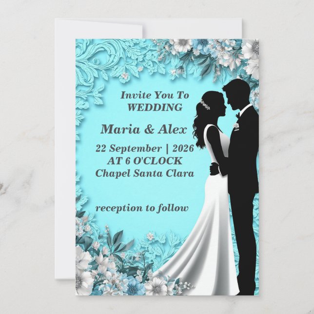 ✨ Fleurs en papier pour invitation de mariage pour (Devant)