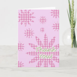 Fleurs en plis rose carte de remerciements