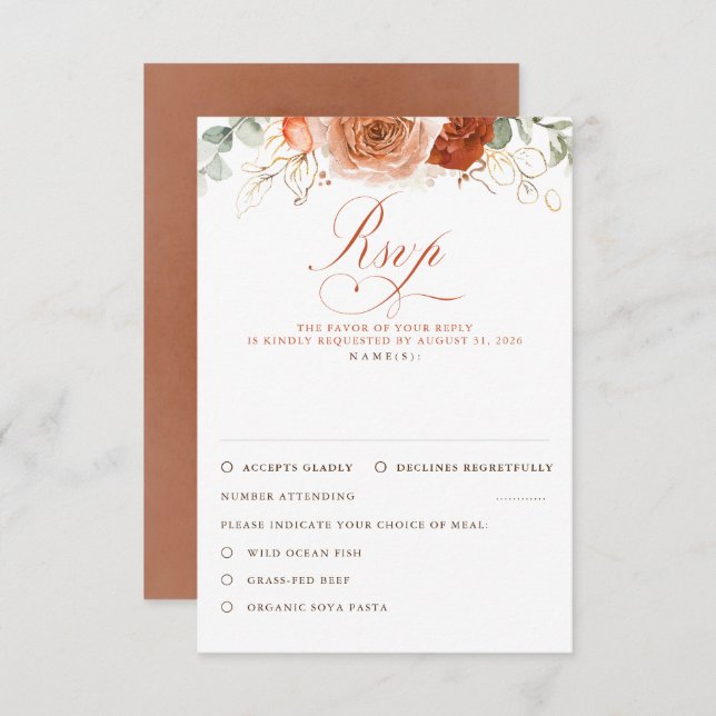 Fleurs en terre cuite Mariage RSVP (Devant / Derrière)