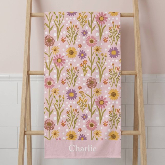 Fleurs Enfantines à Points Roses Personnalisées (Créateur téléchargé)