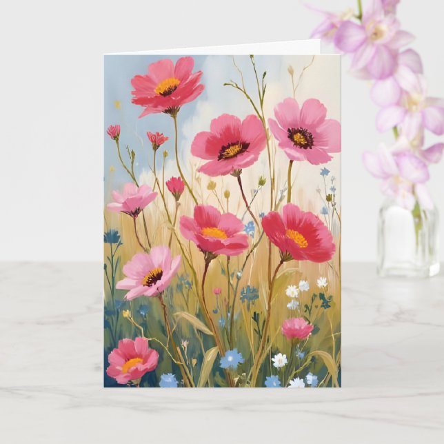 Fleurs Épanouies | Carte Fleurale de Prairie aux F (Orchidée)
