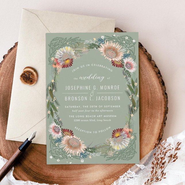 Fleurs esquissées Faire-part de mariage de mesure  (Créateur téléchargé)