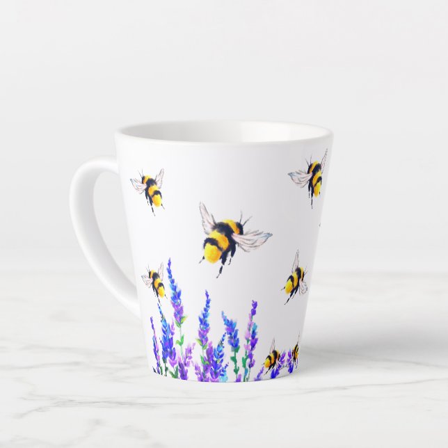 Fleurs et abeilles Latte Mug Printemps Joy (Angle gauche)
