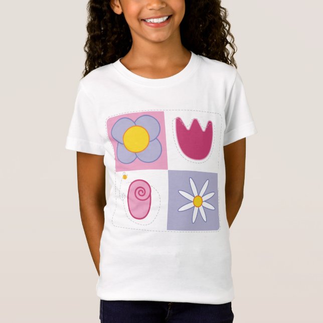 Fleurs et abeilles polychromes rasées - T-shirt (Devant)