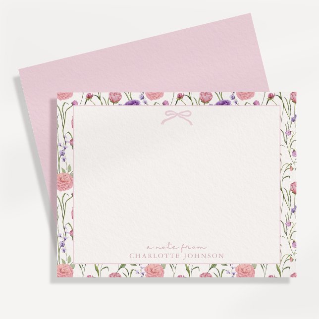 Fleurs et arc, une note de carte plate (Créateur téléchargé)