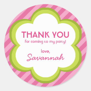 Fleurs et autocollant de Merci de rayures