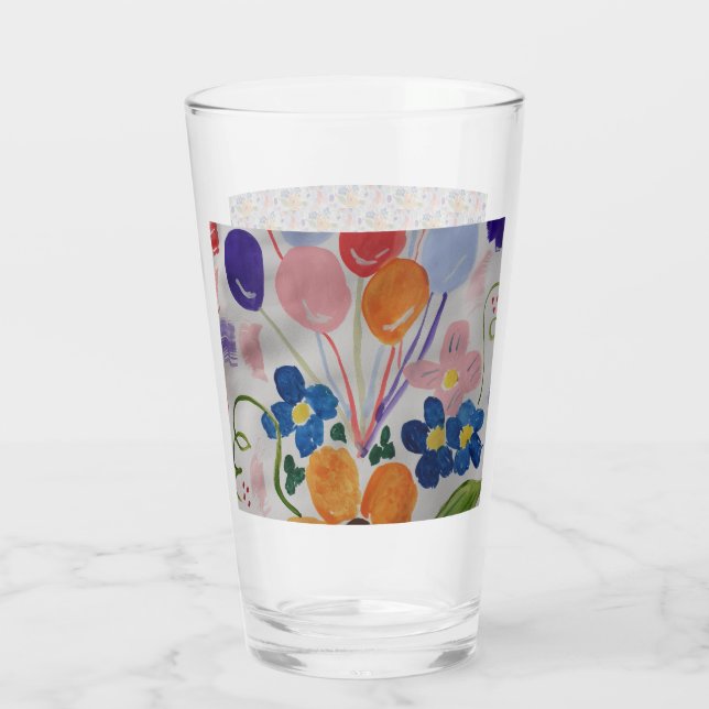 Fleurs et ballons Lecteur de verre (Dos)