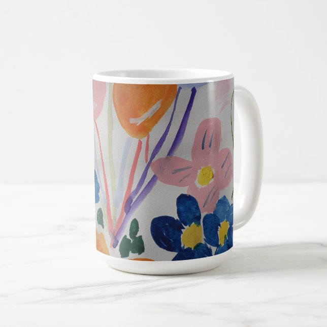 Fleurs et ballons Mug (Devant droit)
