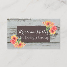 Fleurs et Barnboard | Rustique | Carte de visite