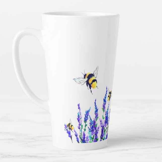 Fleurs et bees Latte Mug (Gauche)