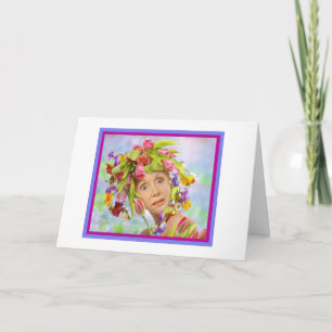 Fleurs et carte d'anniversaire amusante