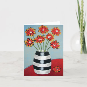 Fleurs et carte d'art de rayures