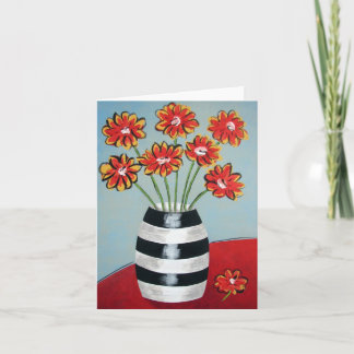 Fleurs et carte d'art de rayures