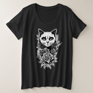 Fleurs Et Chat Gothique