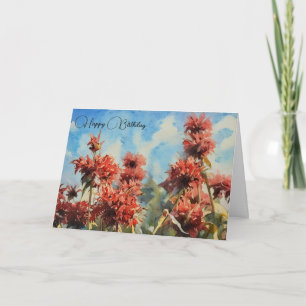 Fleurs et ciel bleu - Carte d'anniversaire