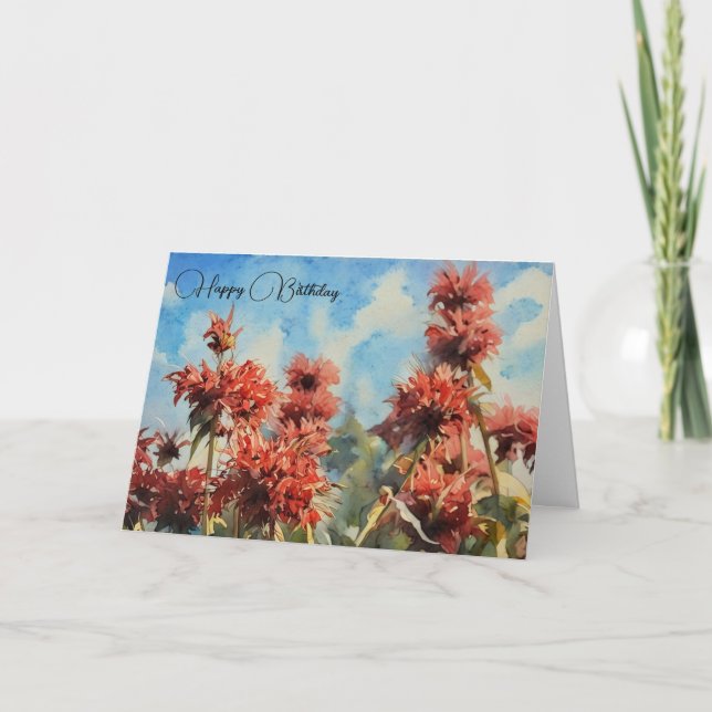 Fleurs et ciel bleu - Carte d'anniversaire (Devant)