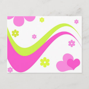 Fleurs et coeurs - Carte postale