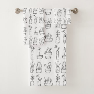 Fleurs et dessins de lignes Plantes Motif