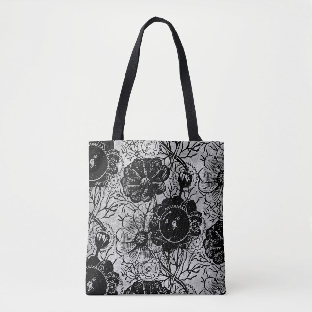 Fleurs Et Engrenages Sac fourre-tout (Devant)