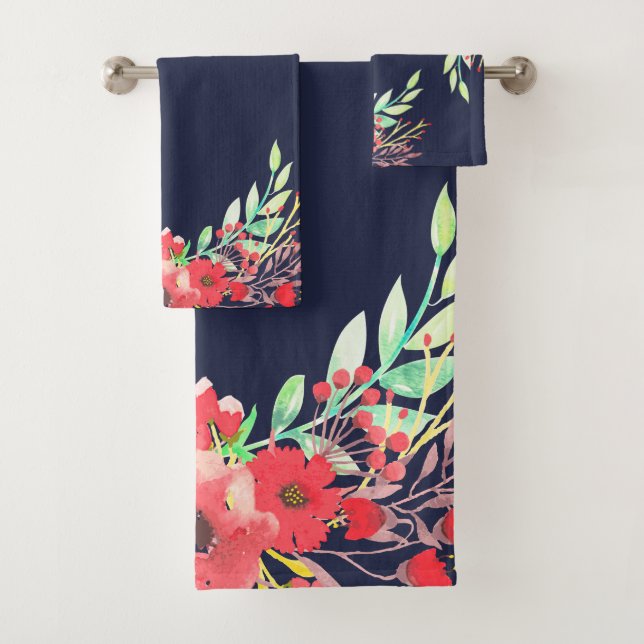 Fleurs et feuillages Aquarelle tendance (En situation)